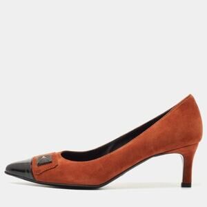 Tod's Brown/Black Suede and Patent Leather Pumps Womens Size EU 39 / US 9